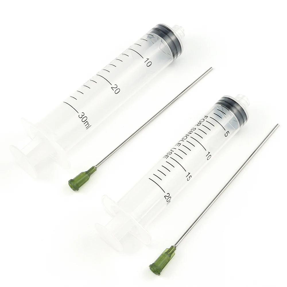 3ml-60ml Plastic Luer Lock Syringe Industrial Syringes With 4 Inch Glue Dispensing Tip and Caps for Oil Glue Liquid,Pet Feeding