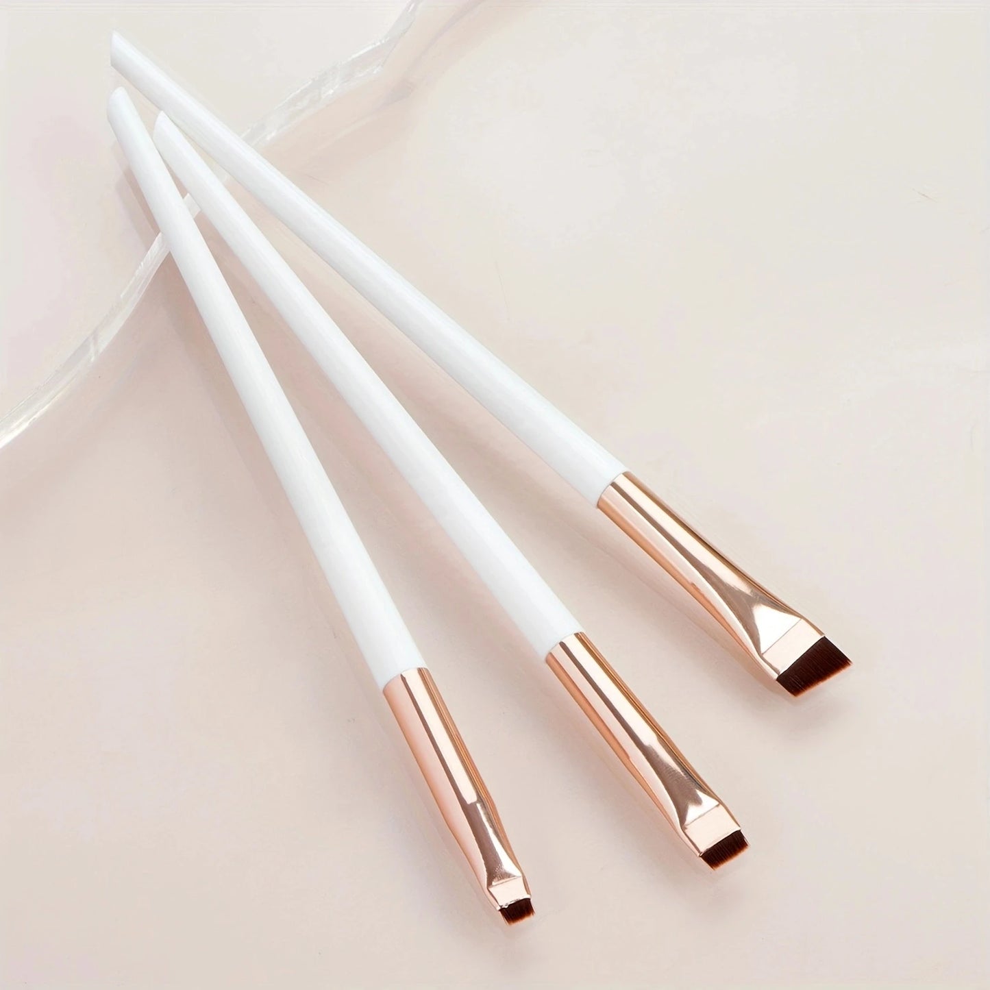 Ultra-Thin Eyebrow Brush Set -3Pcs Angled Precision Eyeliner MakeupBrushes, Synthetic Bristles Slanted Eyeshadow Eye Brow Tintin