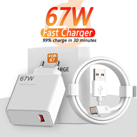 67W USB Fast Charger for xiaomi 14 13 12 11 10 Ultra Note 12T 13 Pro Turbo Quick Charge Type C USB Charging Cable