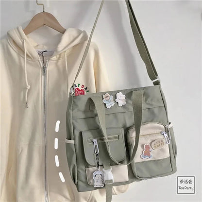 Nylon Waterproof Canvas Women Handbags Shoulder Bag Japanese Ladies Messenger Bag Student School Crossbody Bags for Girl Satchel