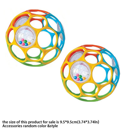 Soft Baby Grasping Ball Rattles with Bell Ball Early Education Educational Sensory Toy Random Color）