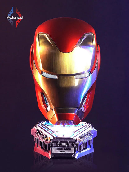 Mechahead Mk50 Jarvis Iron Man Helmet Luminous Voice Control Deformable Electric Opening Halloween Cos Mask Male Xmas Toys Gifts