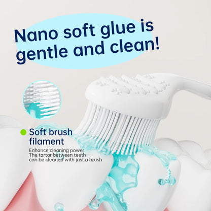 Portable and individually packaged 3-in-1 nano brush head toothbrush floss disposable toothbrush for adults on business trips