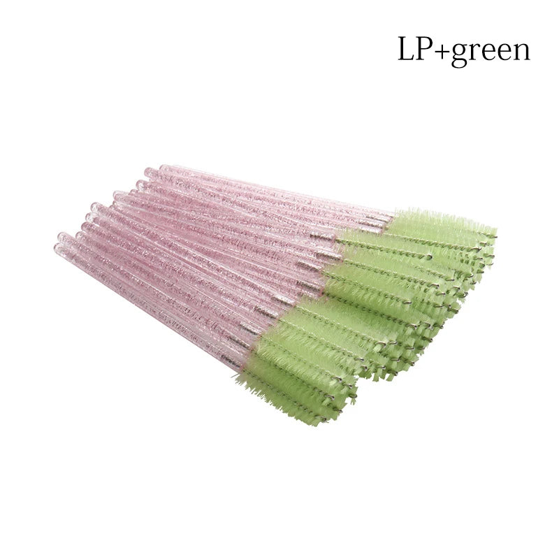 100/200pcs Crystal Eyelash Makeup Brush Eyelashes Extension Microbrush Mascara Applicator Spoolie Brushes Lash Tech Supplies