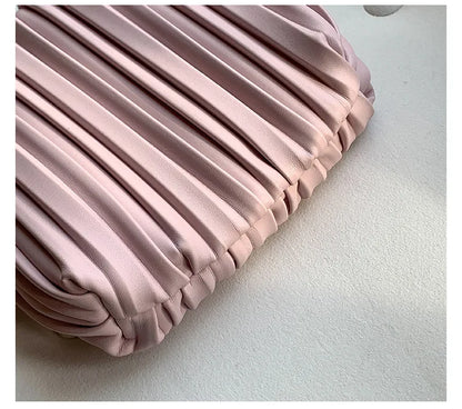 Summer Fashion New Crossbody Bag Women's PU Single Shoulder Mini Bag Luxury Versatile Pleated Casual Small Square Bag
