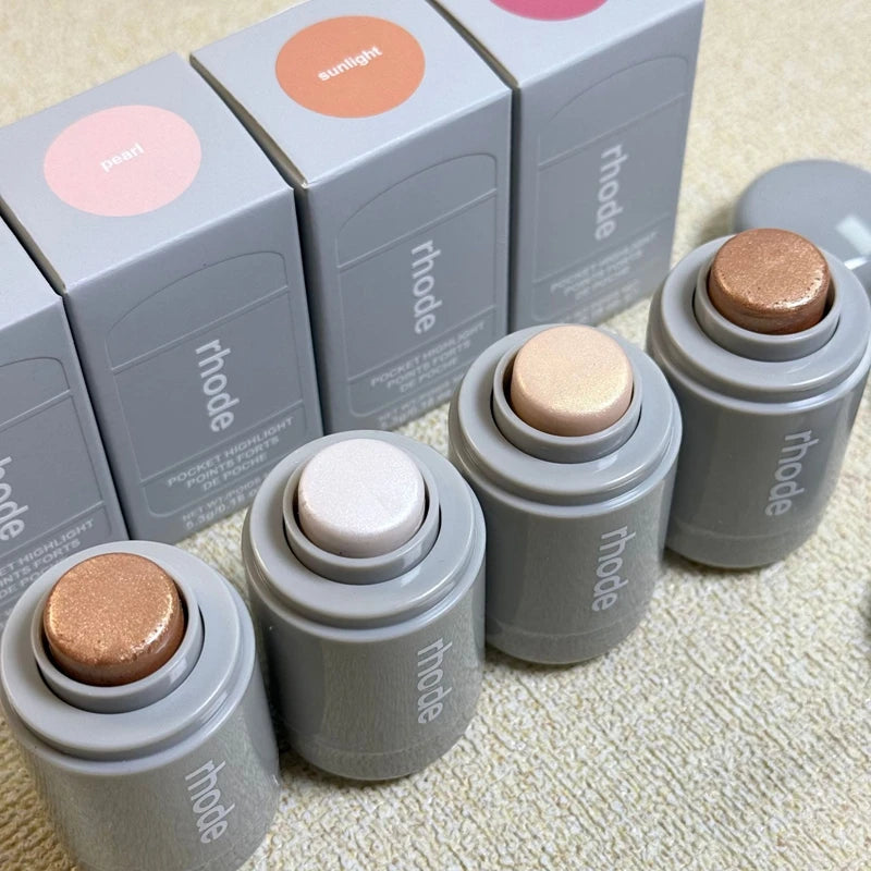 Rhode Highlight Stick Shiny Fine Glossy Cheekbones Four Colors Cheeks Brightening Bronzo Ssunlight Pearl Rose Lip Stick Makeup