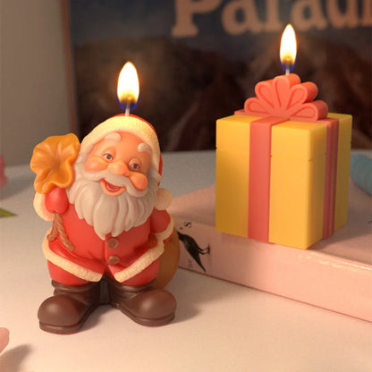 Christmas Santa Claus Silicone Candle Molds Aromatherapy Gypsum Soap Baking Mould Festival Ornament Decor Xmas Gifts Making Mold