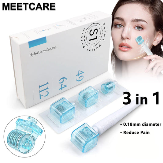 3in1 S1 Derma Roller Stamp Microneedle Dermastamp 49pin 64pin 112pin Replace Head Cartridge Tips Needle Beauty Skin Care 0.2mm