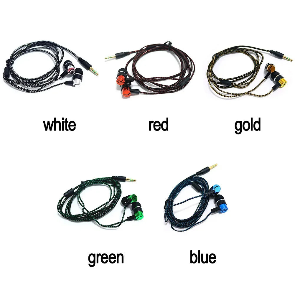 Universal Wired Earphone Noise Reduction In-Ear Stereo Earphones Noodles Style Sport Headset For Samsung Huawei Headphones