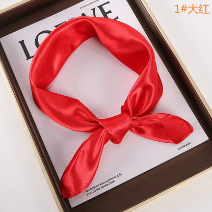 New Solid 60x60cm Square Scarf Single Imitation Silk Bright Light And Satin Performance Scarves Party Gift