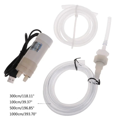 New Fish Tank Water Changer 5V 2A Electric Suction Plus Drainer USB Connector Small Vacuum Mini Powerful Electric Water Pump