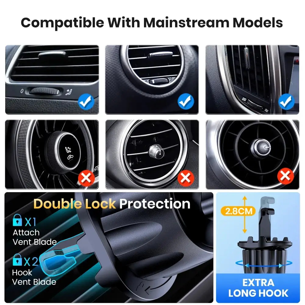 TOPK Magnetic Car Phone Holder,Upgraded N52 Super Strong Magnetic Cell Phone Mount for Car Air Vent Compatible with All Phones