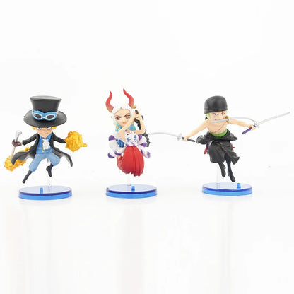 9pcs/set One Piece Zoro Ace Sabo Shanks Edward Hancock Yamato Katakuri Roger Anime Figure Toys Collection Model Ornaments