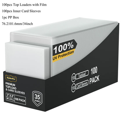 25PCS Toploader Card Sleeve 35PT Top Loader Card Protector for PKM 3” X 4“ Standard Size Rigid Hard Card Holder for MTG TCG Card