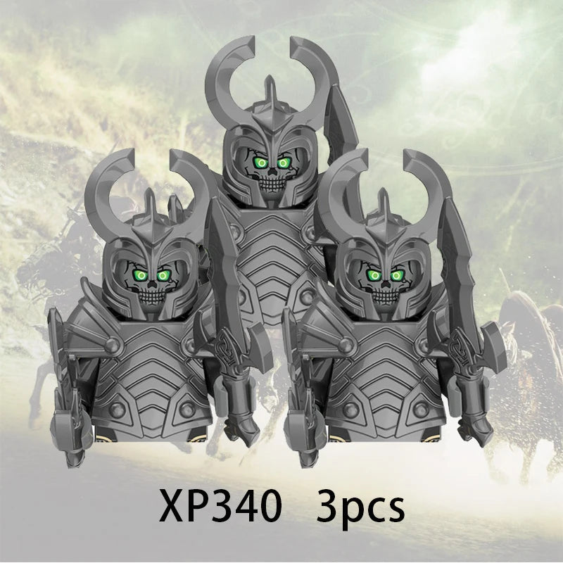 3pcs Lord Rings Elves Orcs Army Dwarf Rohan Mini Action Toy Figures Building Blocks Assembly Toys for Kids Birthday Gift