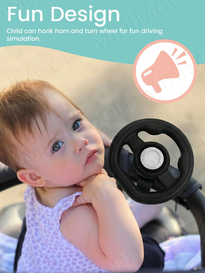 1PC Universal Pretend Steering Wheel for Strollers & Carts - Detachable, Fun Driving Attachment