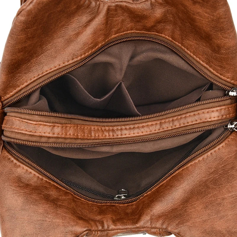 Luxury Soft Pu Leather Brand Girls Shoulder Bags Black HandBags Tote New Arrival Mini Small Motorcycle Bags Crossbody for Women