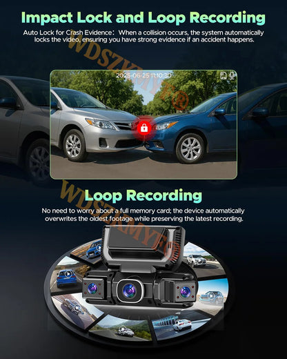 4Camera 360 Degrees Car DVR 1080P Video Recorder WIFI Dash Cam Front right left Rear View camera 24h Parking Monitor Gift