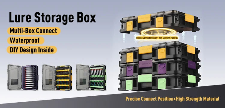 Kingdom Fishing Tackle Box 2 Sizes  Multifunction Tackle Trays Organizer with Removable Dividers Fishing Lure Storage Box