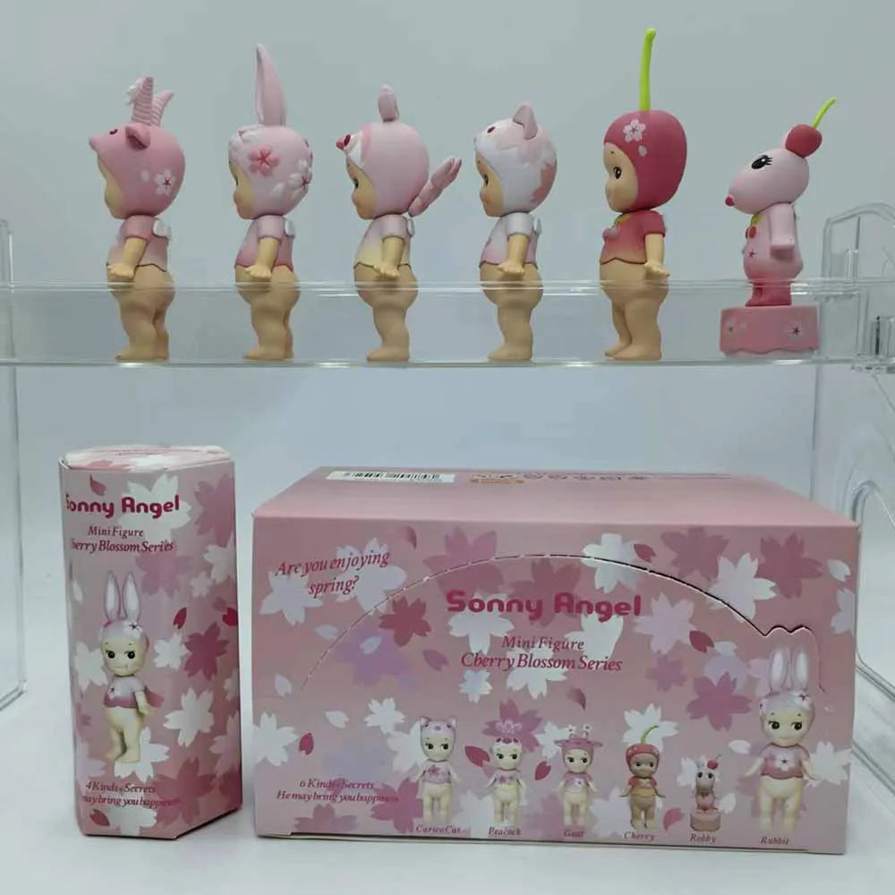 Sonny Angel Pink Cherry Blossom Series Blind Box Toys Mystery Box Kawaii Lucky Cute Doll Decoration Collect Model Couple Gifts
