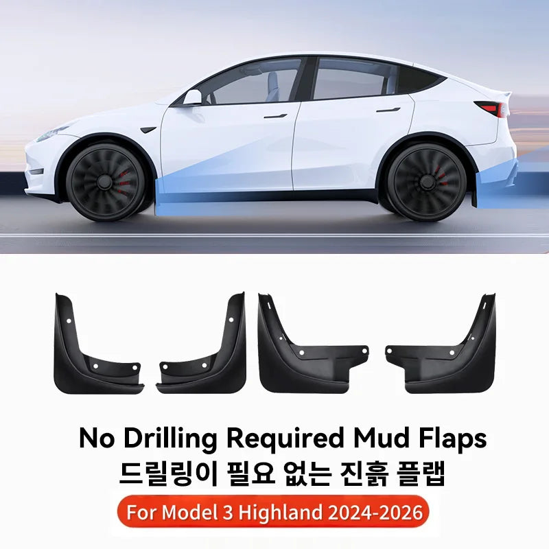 YZ For Tesla Model 3/Y/YL Highland Juniper 2021-2026 Front Rear Wheel Mud Flaps Tesla Front Rear Fender Protector Accessories