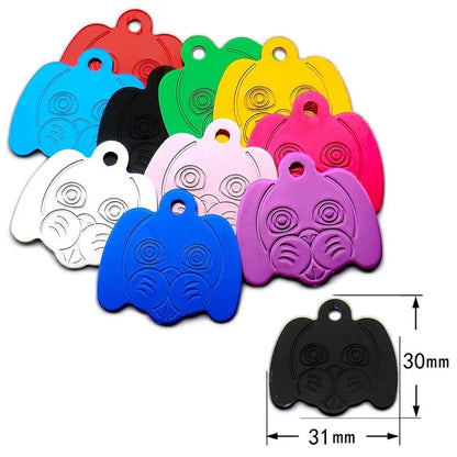 Personalized Random Mix 20pcs Aluminum Pet Dog Tag Nameplate Pedant For Cat Collar Ring Anti-Lost Accessories