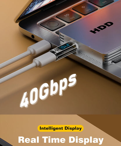 40Gbps USB4 Type C Adapter Digital Display USB 4 80Gbps Thunderbolt 4/5/3 Cable Connector USB-C to USB-C OTG 240W 8K for Laptop