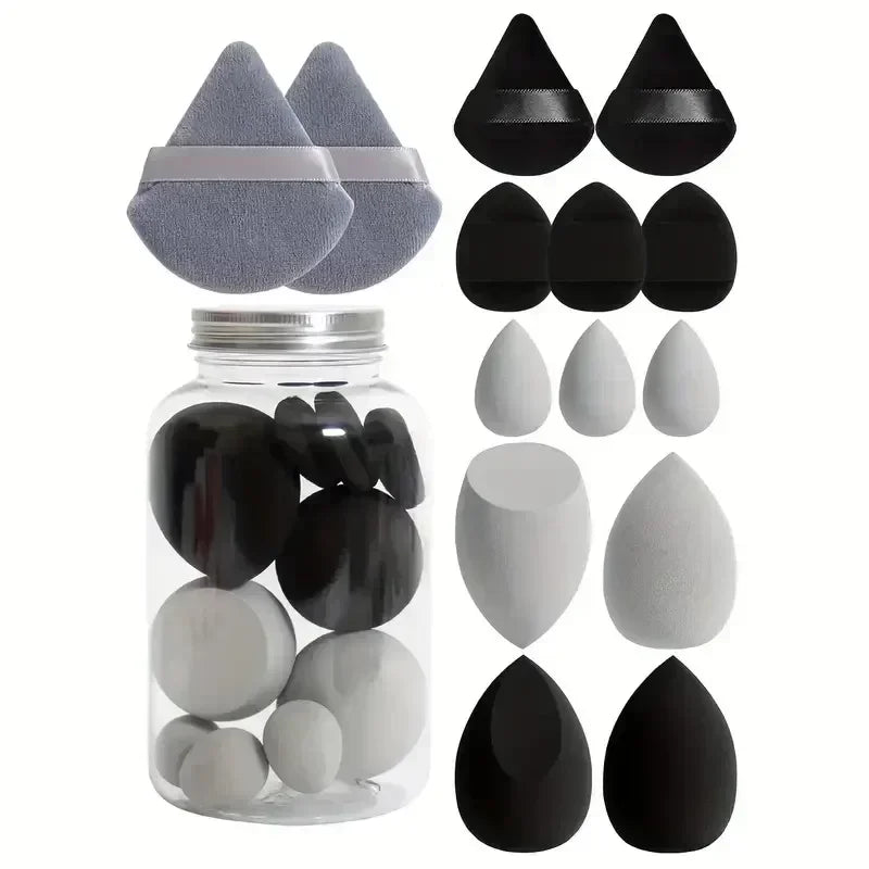 12/14Pcs Makeup Sponge Set Cosmetic Blender Beauty Egg Foundation Sponge Powder Puffs Mini Finger Puff Women Make Up Accessories