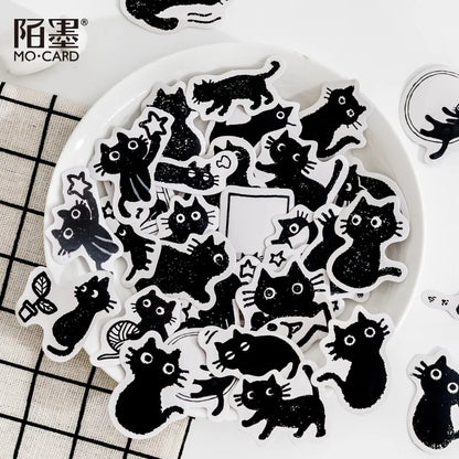 45Stickers / Box Kitten Notebook Boxed Stickers Cartoon Cute Decorative Photo Album Diy Stickers Growth Manual