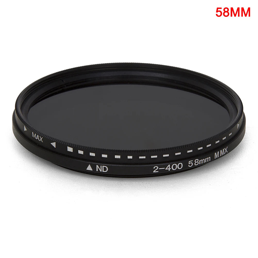 Digital SLR Camera Filter Dimmer Fader Variable ND Filter Adjust ND2 to ND400 Neutral Density for Camera Lens 37-82mm