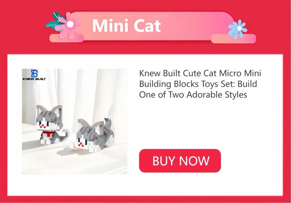 Knew Built Cute Pink Smile Pig Micro Mini Building Blocks Toy - Bringer of Good Mood and Fortune Bricks Deco at Home Office