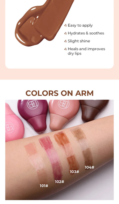BEAUTY GLAZED 4Color Lipgloss Lip Oil Teens Moisturizing Lipstick Lip Balm High Shine And Lip Gloss Long-Lasting Dry Lip Care