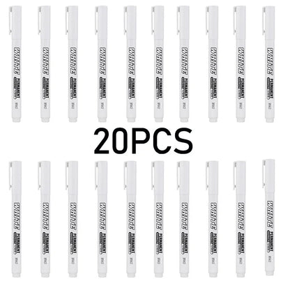 New 1/2/3PCS Waterproof Metal Marker Permanent White Paint Pen Washing Art Painting Graffiti Pens Fabric Wood Leather Marker1MM