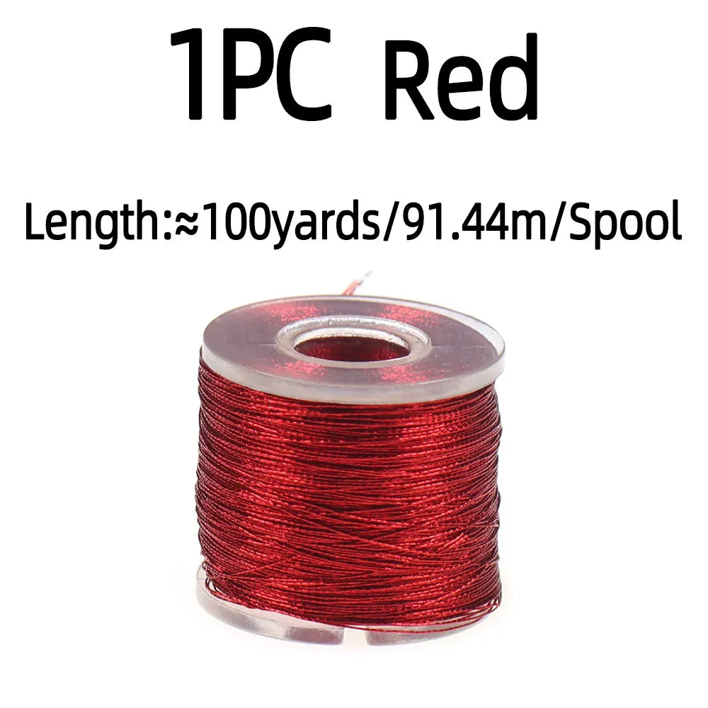100 Yards/Spool Fishing Rod Building Metallic Thread Nylon Fibers Guide Ring Fix Line Jig Hook Tying Rod Repairing Line