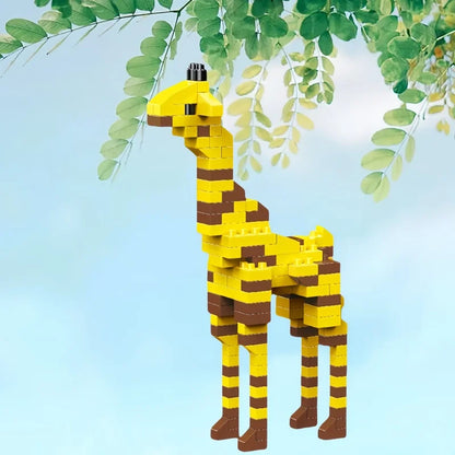 KNEW BUILT Alpacas Elk Giraffes Tiny Animals Micro Mini Building Blocks Toy-Easy Assembly,Educational Gift for Kids' DIY Decor