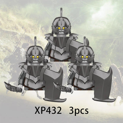 3pcs Lord Rings Elves Orcs Army Dwarf Rohan Mini Action Toy Figures Building Blocks Assembly Toys for Kids Birthday Gift