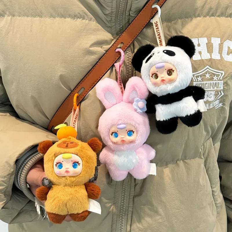 New Cute Milk Candy Capybara Elephantidae Panda Anime Figure Plush Pendant Backpack Decor Blind Box Surprise Toys Birthday Gifts