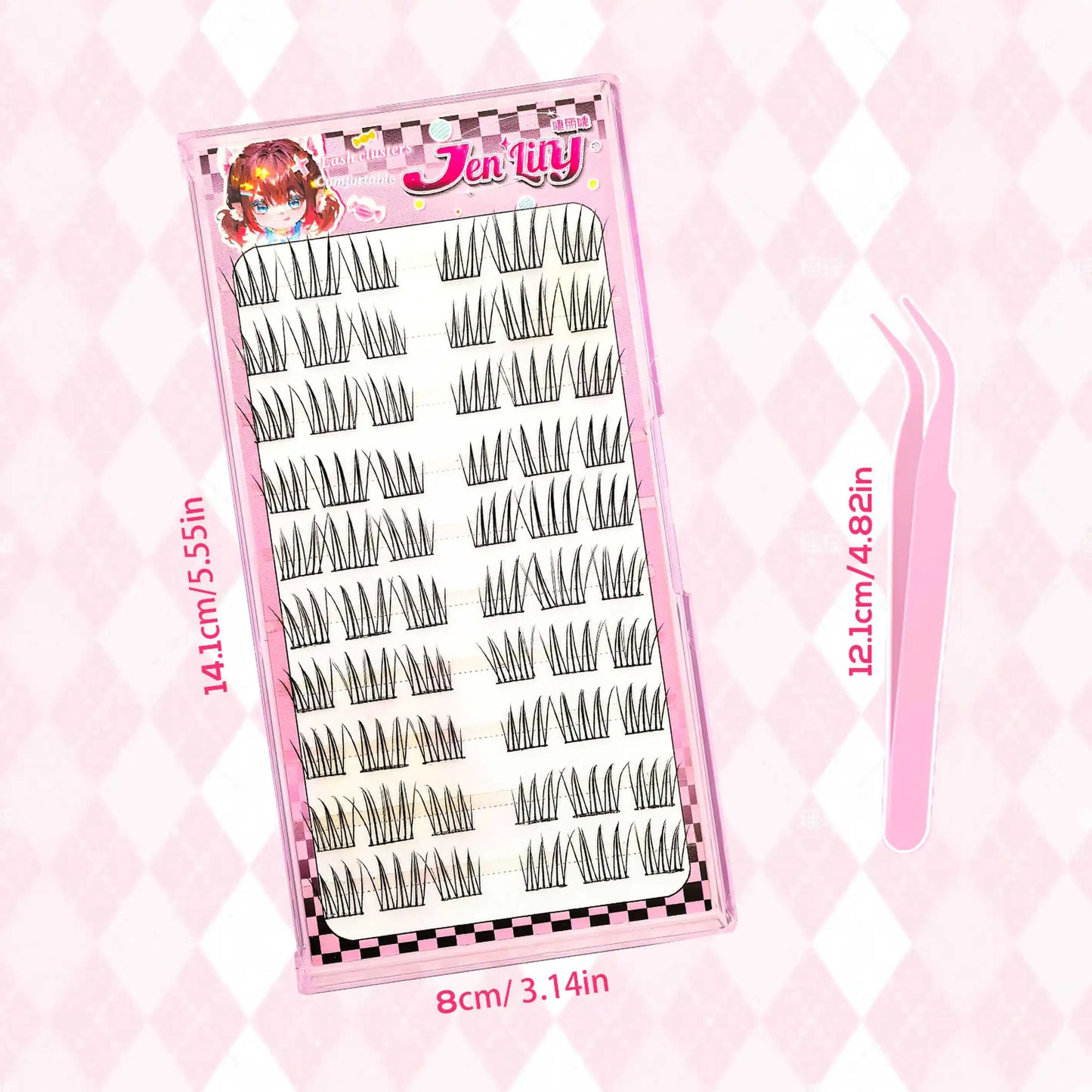 [ACENo need for glue False Eyelash] 60 Cluster Comfort Lash Extension Kit Natural Manga False Eyelash Beginners