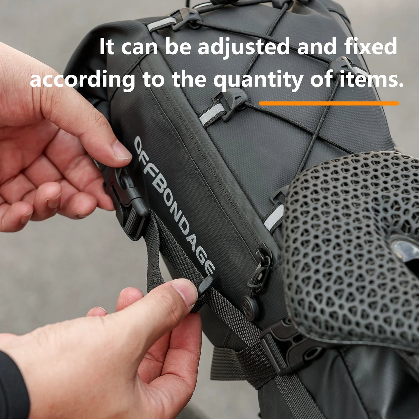 OFFBONDAGE Bicycle Saddlebag Waterproof 15L Large Capacity Bike Bag Cycling Tail Bag MTB Foldable Rear Bag Bike Road Luggage