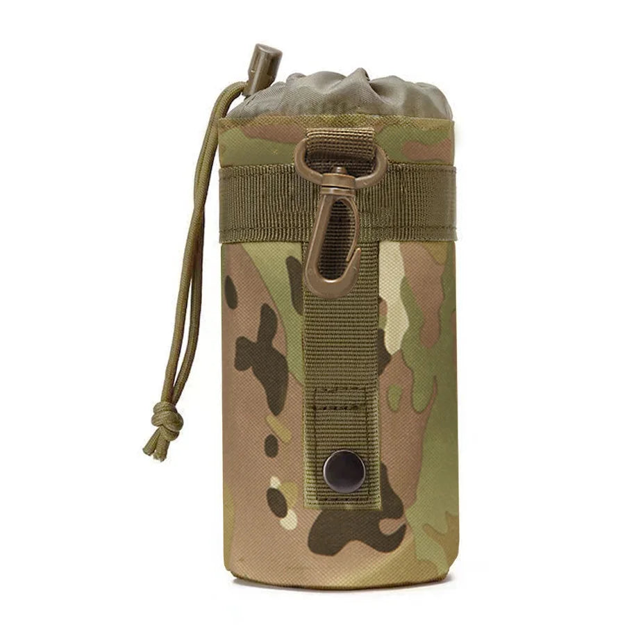 Outdoor Molle Water Bottle Bag Rack Camping Hiking Bicycle Bottle Bag Pulling Rope Multi functional Bottle Bag