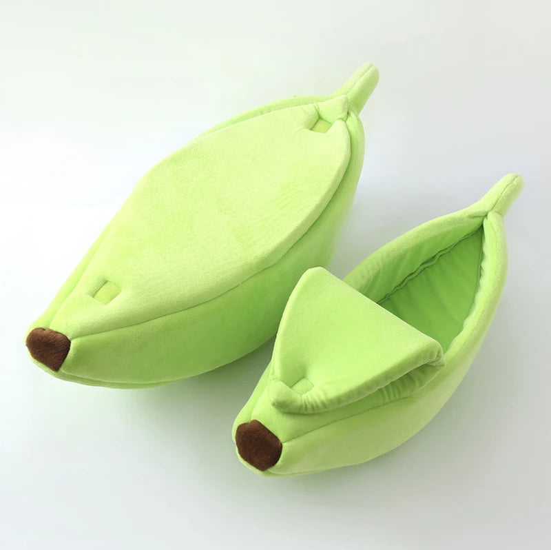 Winter Banana Cat Bed House Funny Cute Cozy Cat Mat Beds Warm Durable Portable Pet Basket Kennel Dog Cushion Cat Supplies winter
