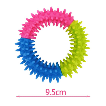 Cute Dog Toys Training Flying Discs Pet Ring Spiky Circle Ring Dog Bite-Chew Molar Cleaning Tooth Pet Supply Toy Dog Accessories