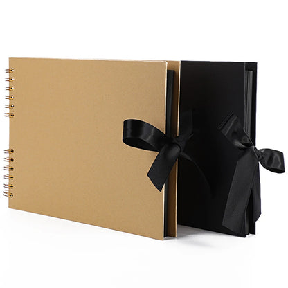 ZK20 80 Sides Black Memory Books DIY Craft Photo Albums Scrapbook Cover Kraft Album For Wedding Anniversary Gifts Memory Books
