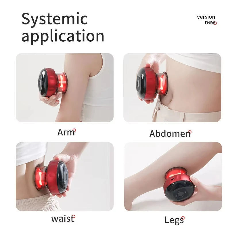 wireless Body Scraping Massage Smart 6/12 Gear Electric Vacuum Cupping Heating Suction Cup Device Back Neck Arm Massger