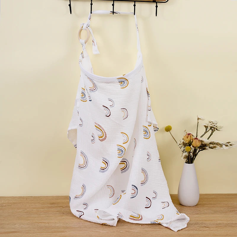 100% Cotton Mother Outing Breastfeeding Cover Muslin Baby Feeding Nursing Shawl Adjustable Privacy Apron Stroller Blanket