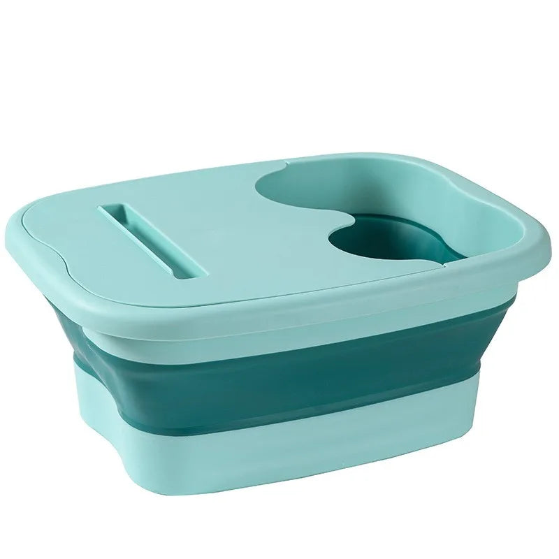 Foldable foot bath tub – portable, covered basin with ergonomic design, suitable for travel and home use