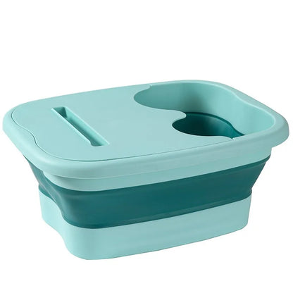 Foldable foot bath tub – portable, covered basin with ergonomic design, suitable for travel and home use