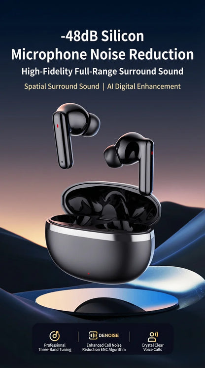 KaiAqua Original Noise-Cancelling TWS Earbuds Bluetooth Lightweight Enhanced Sound Comfort Fit IPX5 Waterproof Sports Daily Use