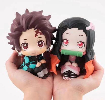 Anime Demon Slayer Figure Kamado Nezuko Kamado Tanjirou Kawaii Q version Action Figural PVC Model Toys Gift