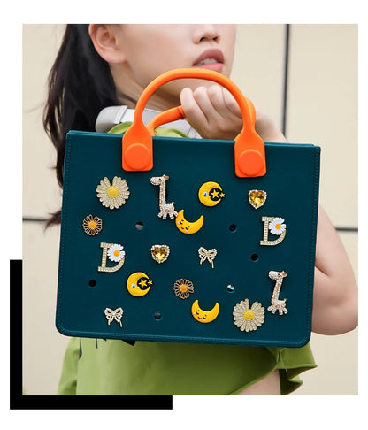 EVA Large Leather Shoulder Bag Handbag Tote Bag Storage for Women Casual Waterproof Beach Bag Hole Fit Charm Fashion Storage Bag